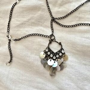 Elegant Silver and Black Pendant Necklace